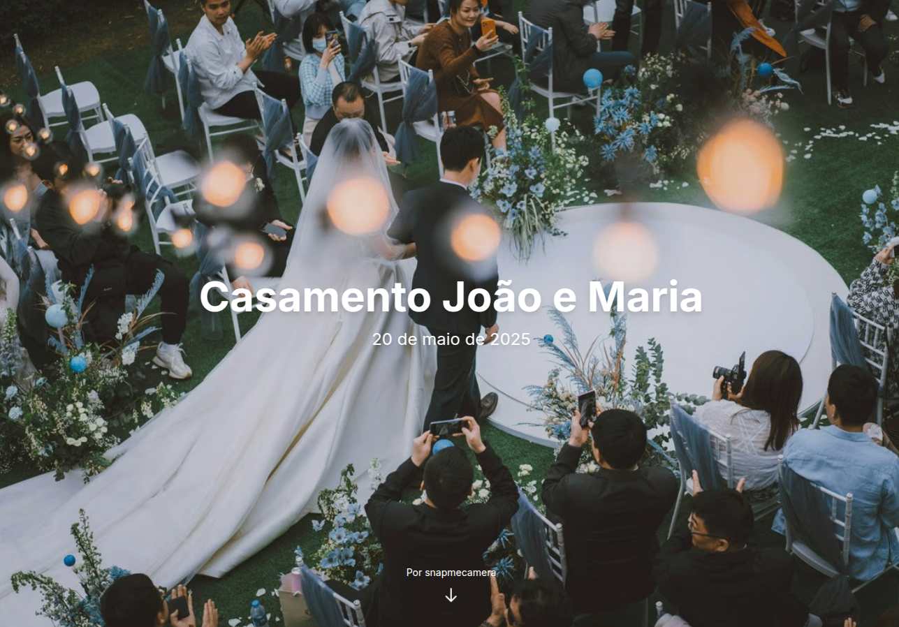 Sistema de entrega de fotos de casamento online